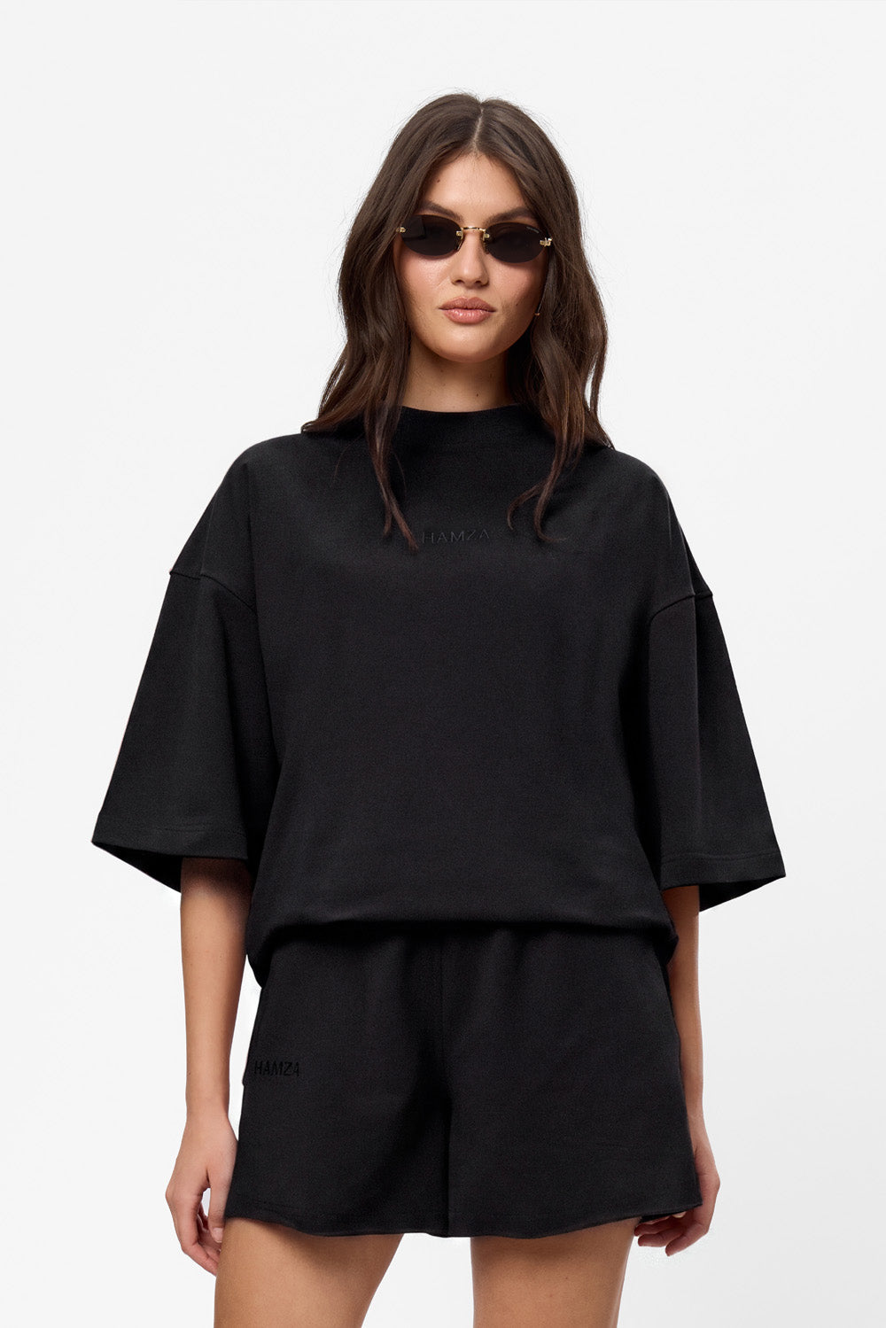 Tricou oversized negru din bumbac Midnight