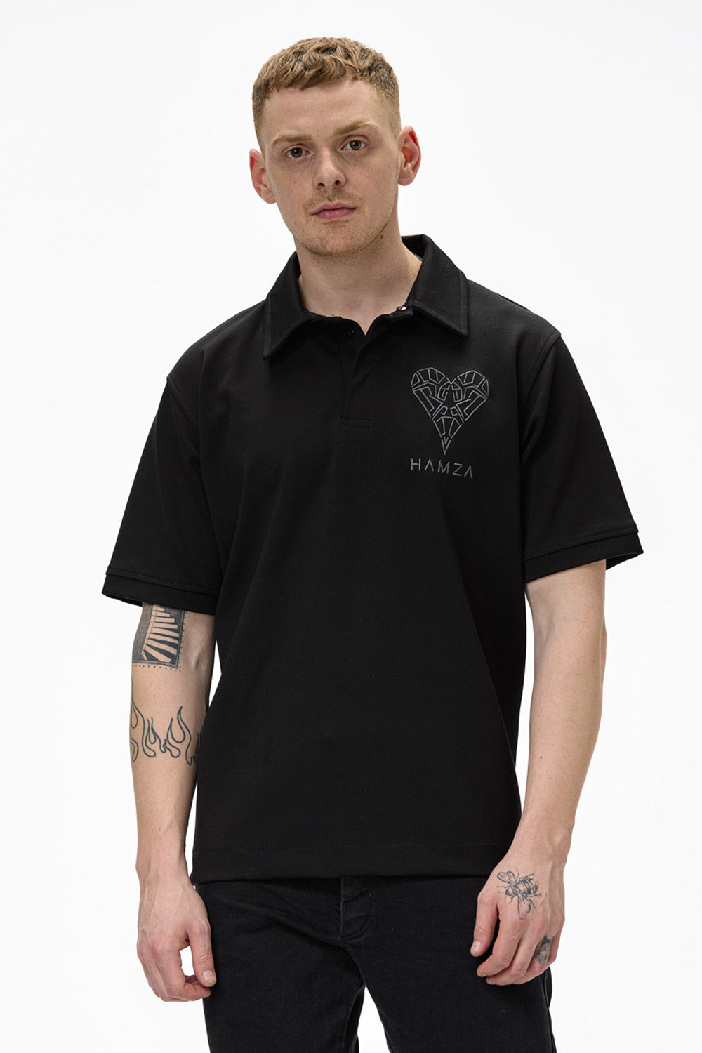 Polo embroidered black t-shirt
