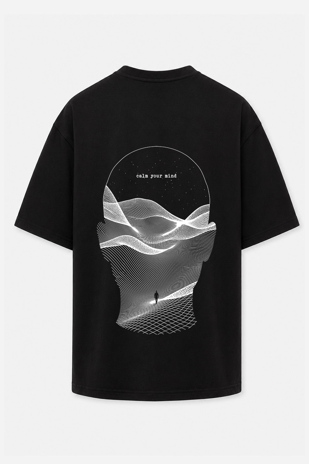 Tricou negru cu imprimeu Calm your mind 