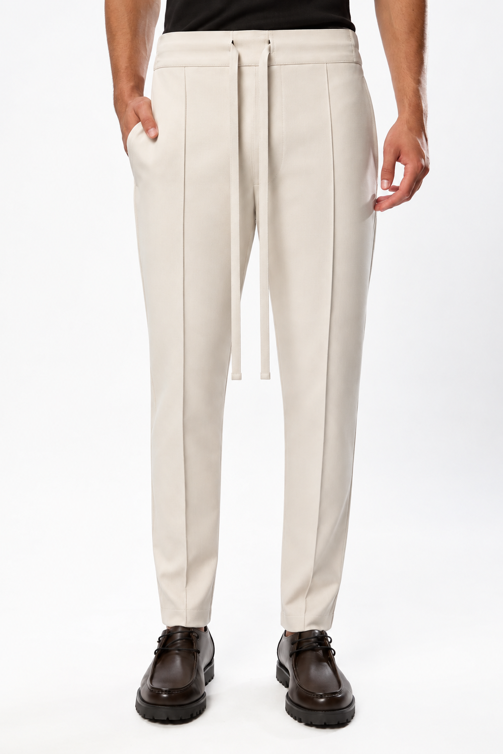 Pantaloni Vanilla din stofa cu  lână Thom V3