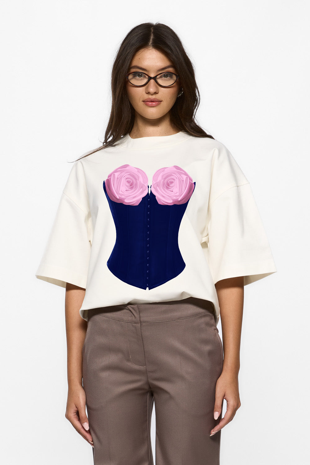 Tricou Off-White cu imprimeu Navy