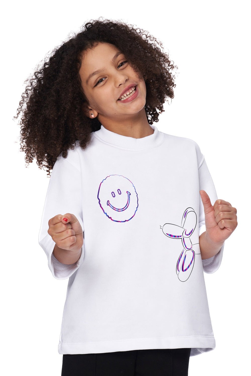 Tricou Brodat Smiley | Bucurie & Veselie | Copii | Bej | Atelier Hamza