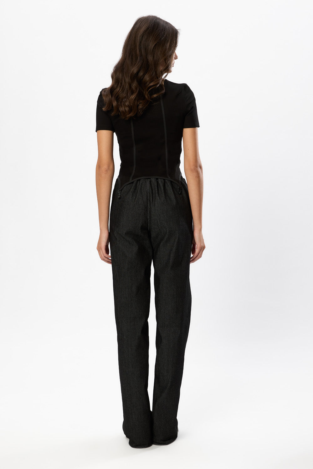 Top negru cu portjartiere Goddess