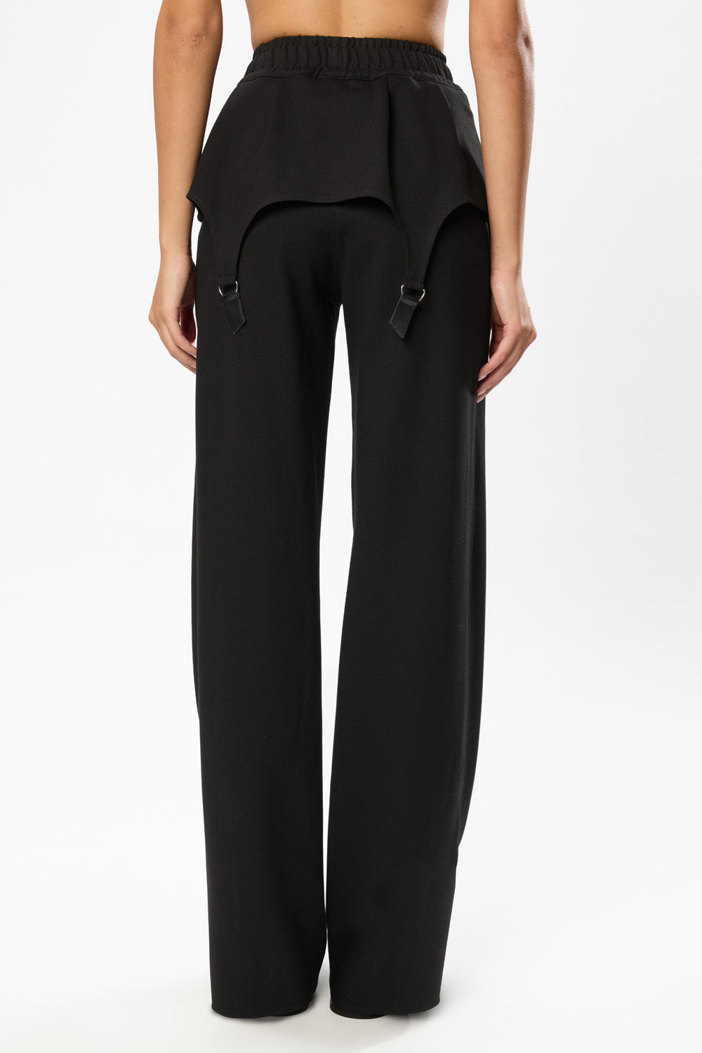 Goddess  Black elastic Pants with garter straps