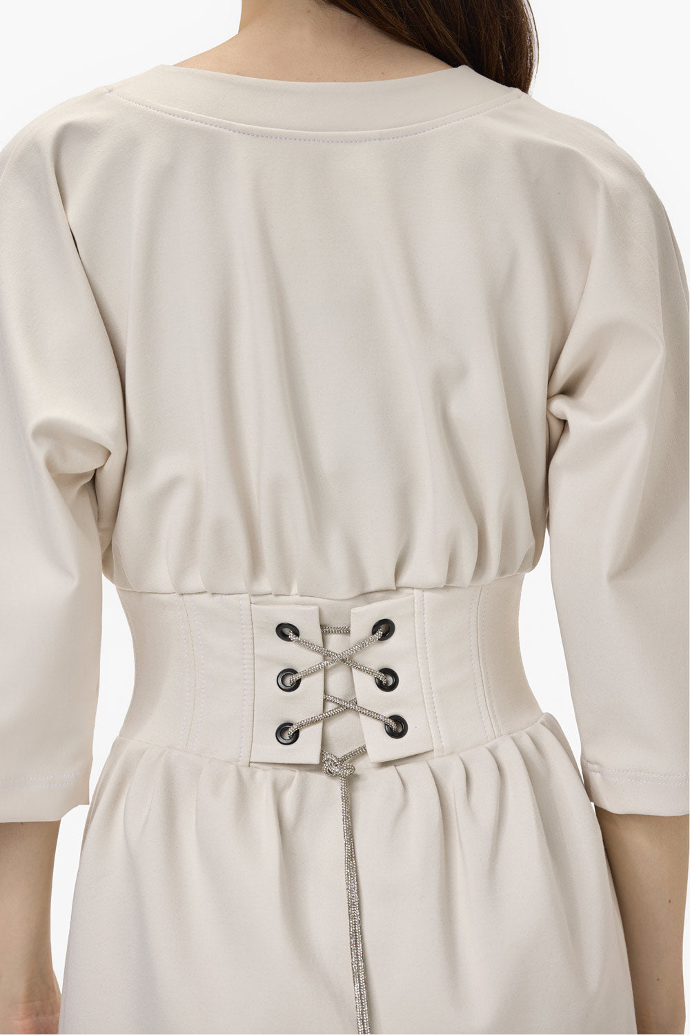 Tricou-Rochie dama off-white cu corset Goddess