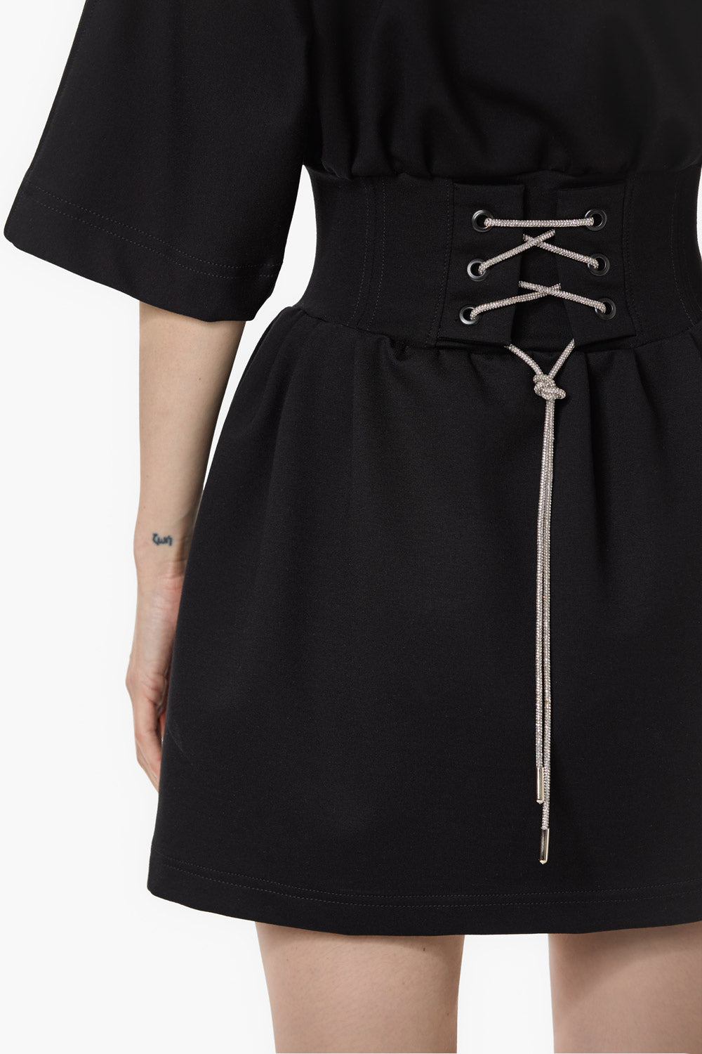 Tricou-Rochie dama negru cu corset Goddess