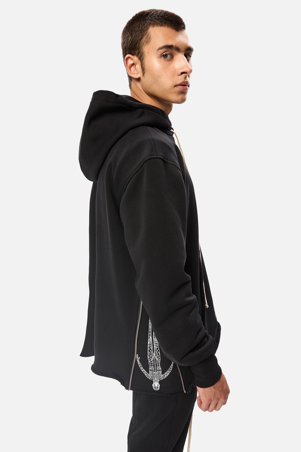 Dark Shadow printed black hoodie