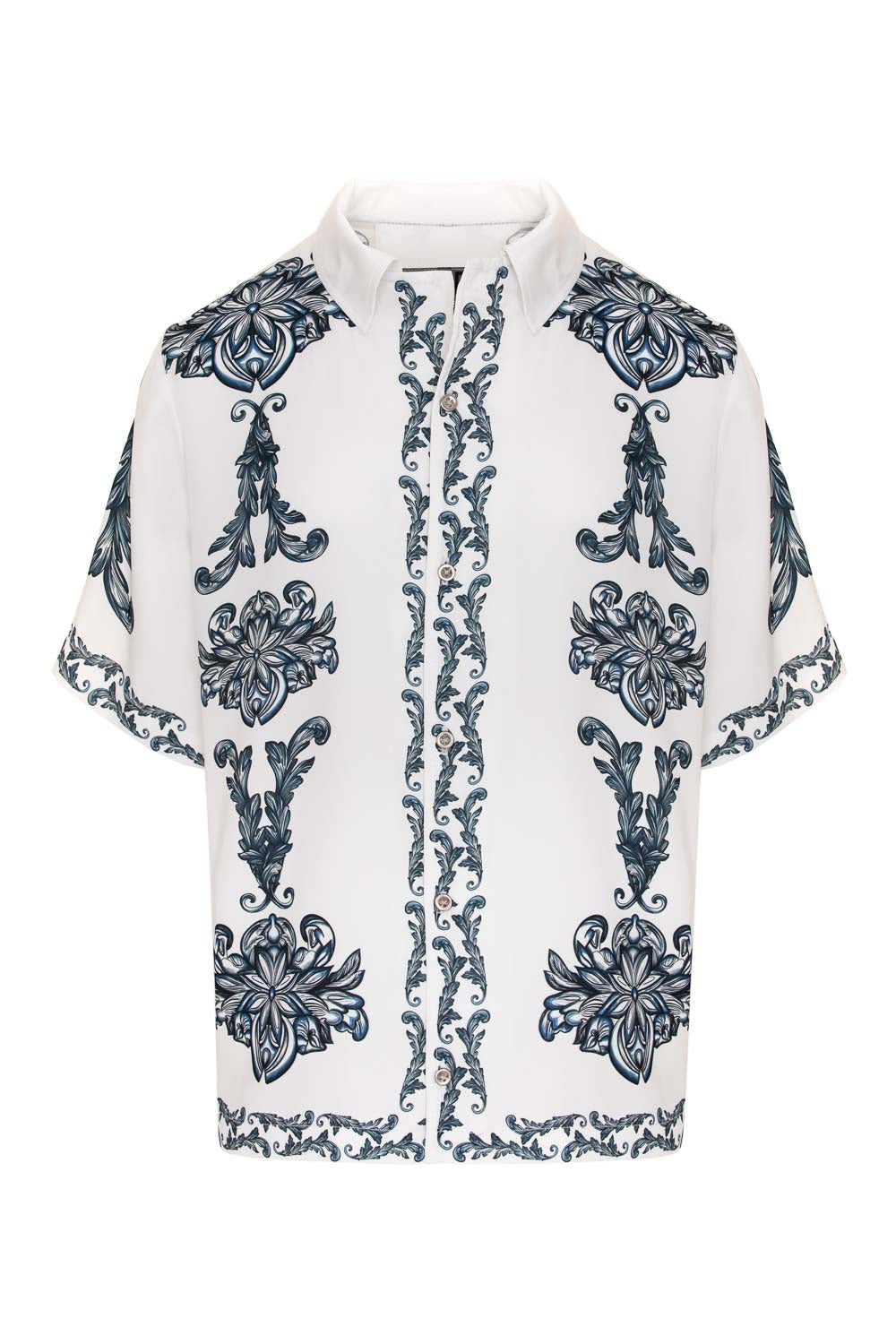 Santorini printed satin shirt