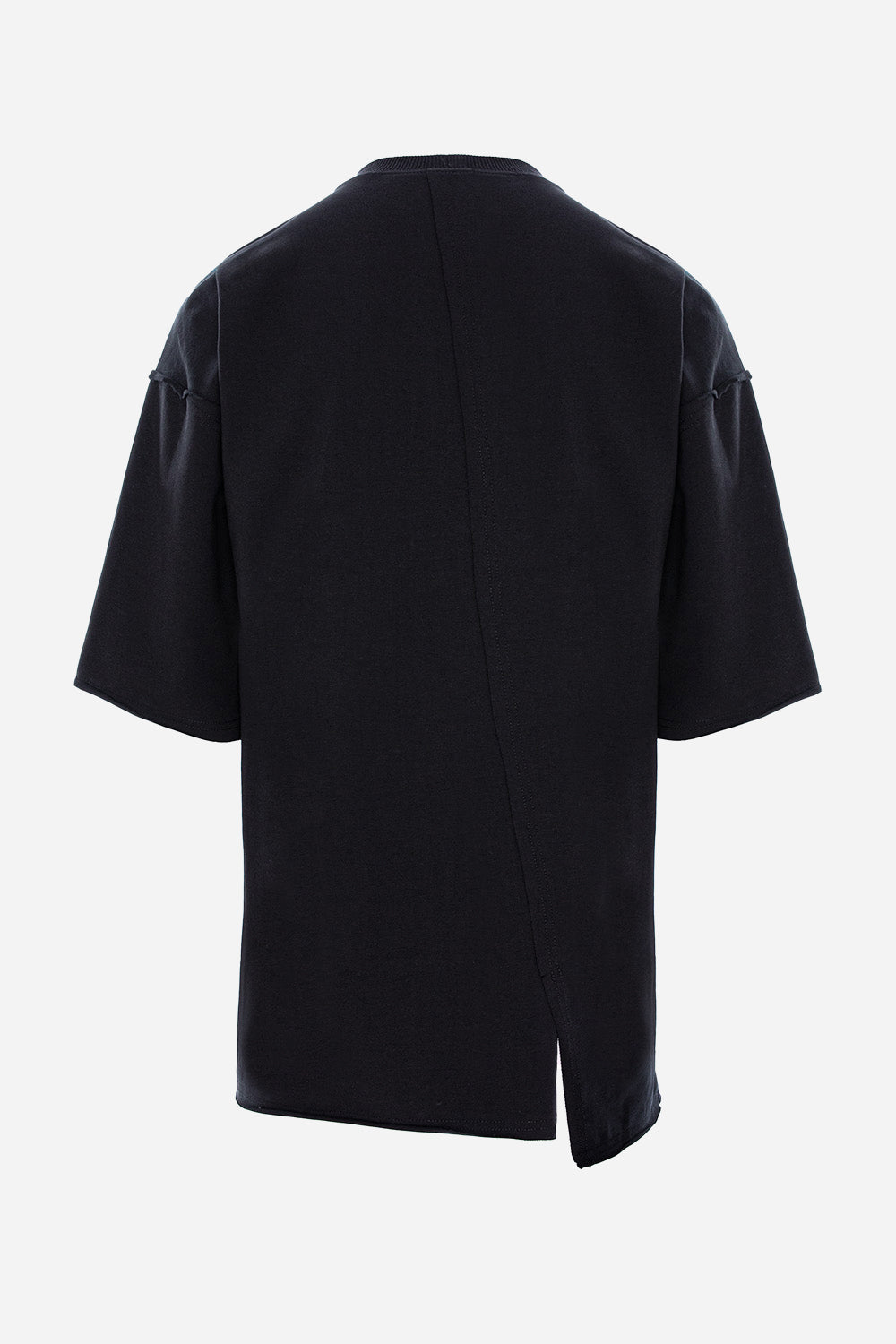 Tricou negru cu margini nefinisate Ryk