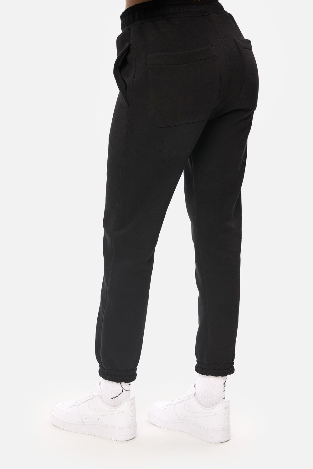 Pantalon negru de trening cu imprimeu Heart Post