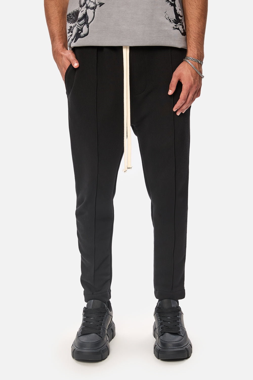 Pantaloni de trening din bumbac negri Thom 