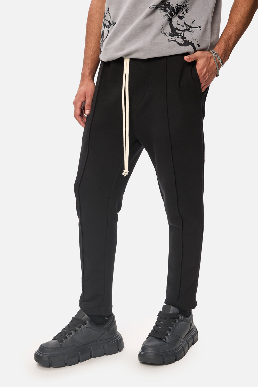 Pantaloni de trening din bumbac negri Thom 