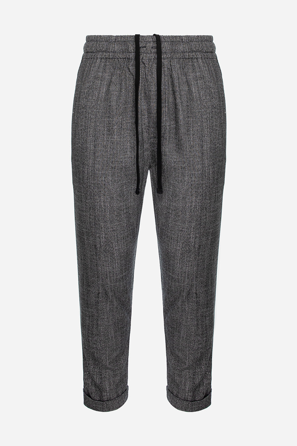 Thom Black Melange Cloth Pants