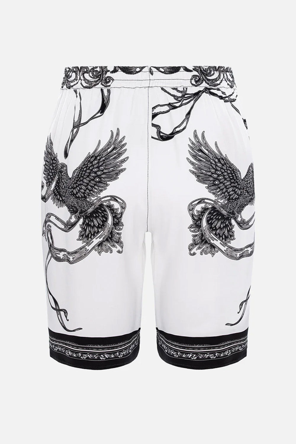 Pantaloni scurți cu imprimeu Positano | Bărbați | Alb | Stil Modern & Elegant | Confort & Funcționalitate | Atelier Hamza