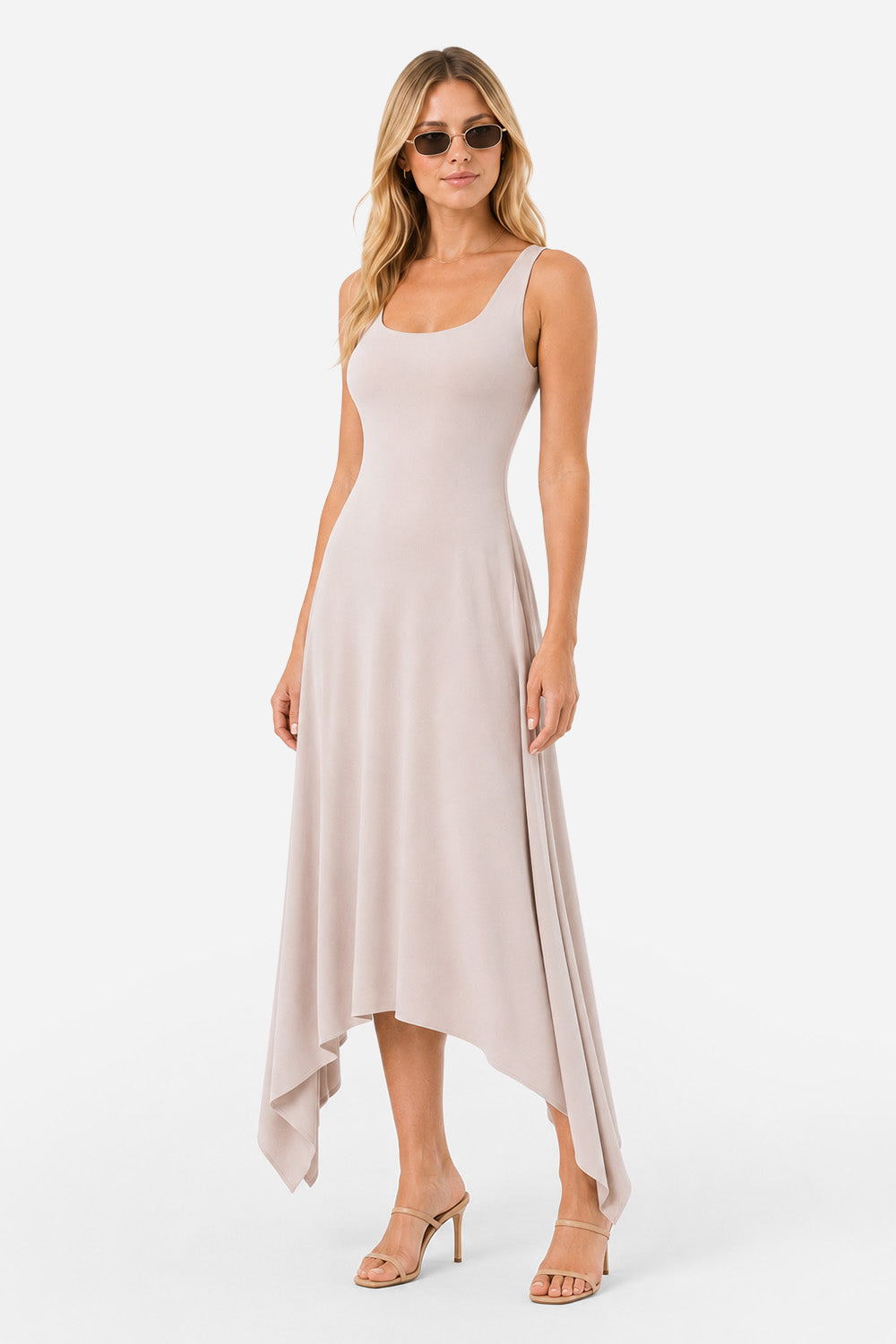 Rochie asimetrica crem valencia