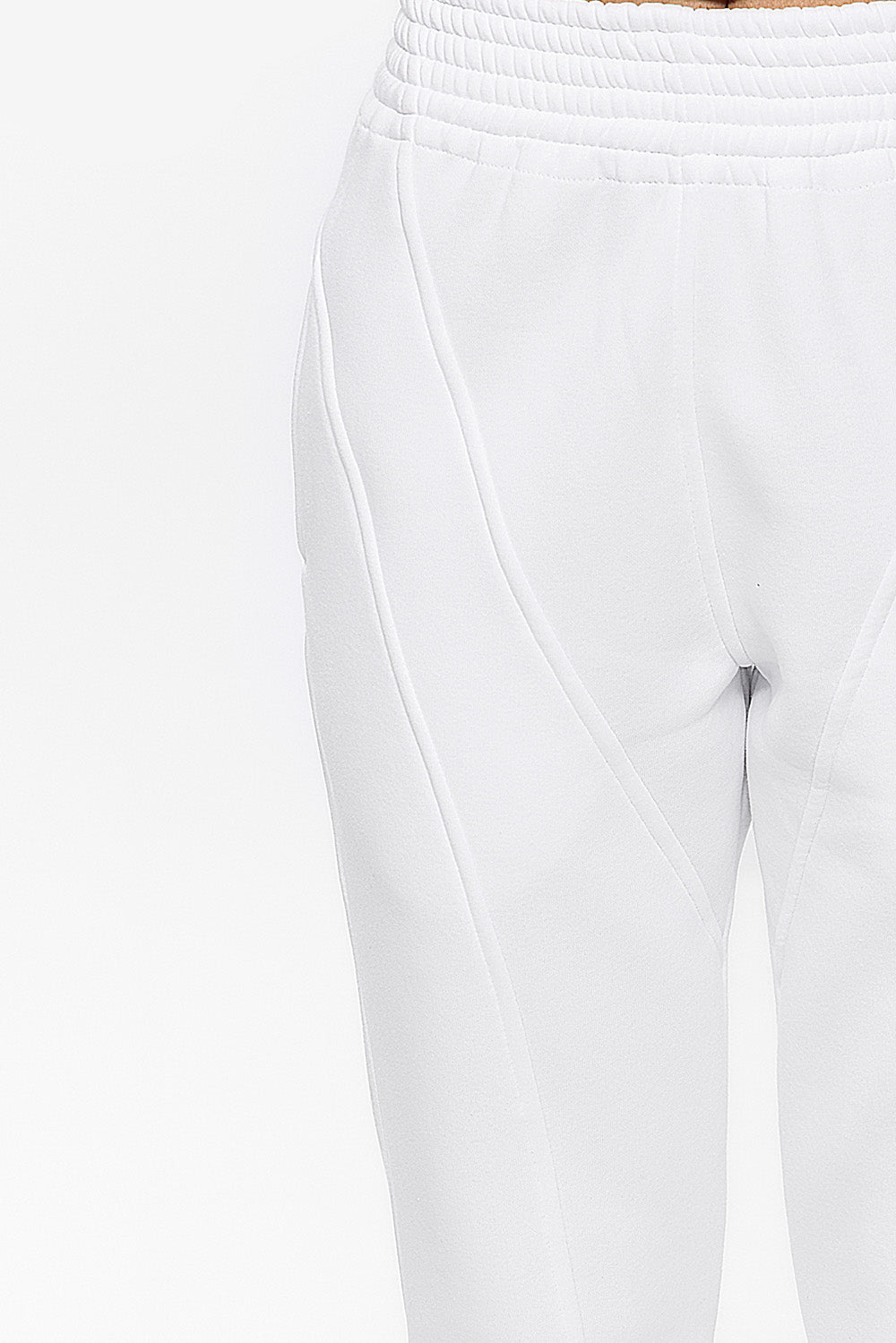Kora White Stitched Pants