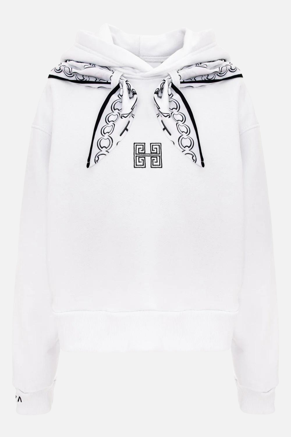 Tiffany embroidered white W Hoodie