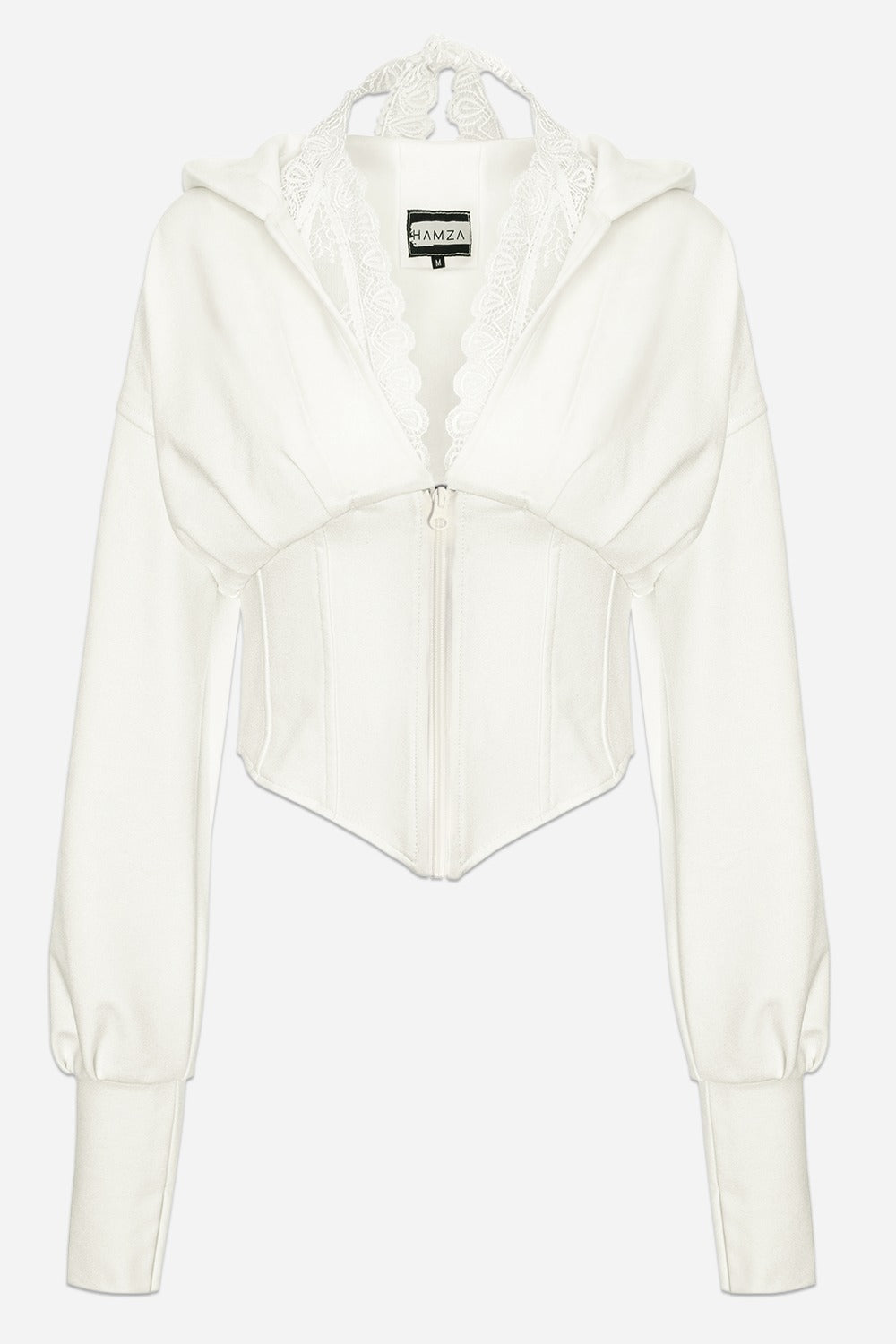 Karol v2 lace Off-White Hoodie with corset