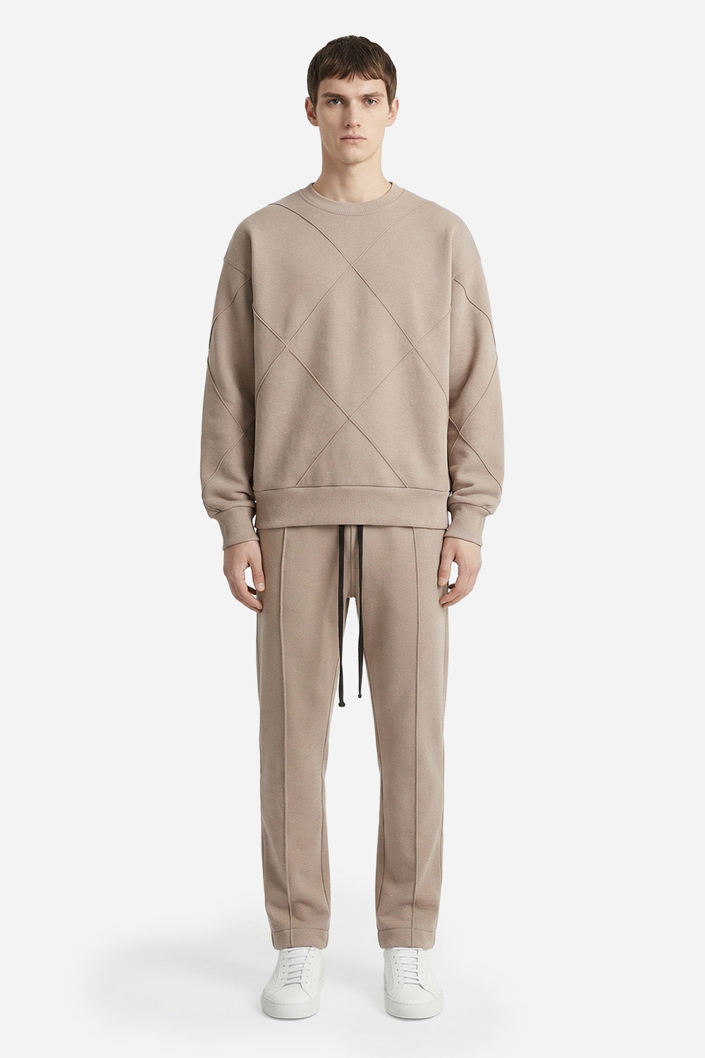 Diamond Fleece Beige Sweatshirt