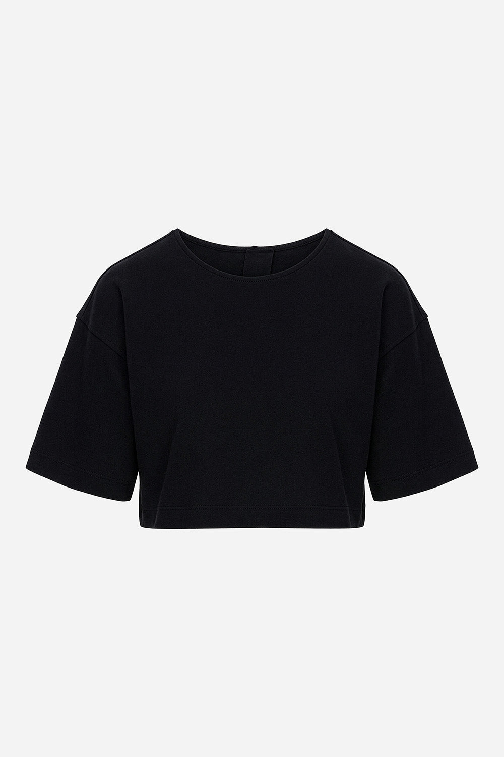 Top negru cu body din dantela Osaka