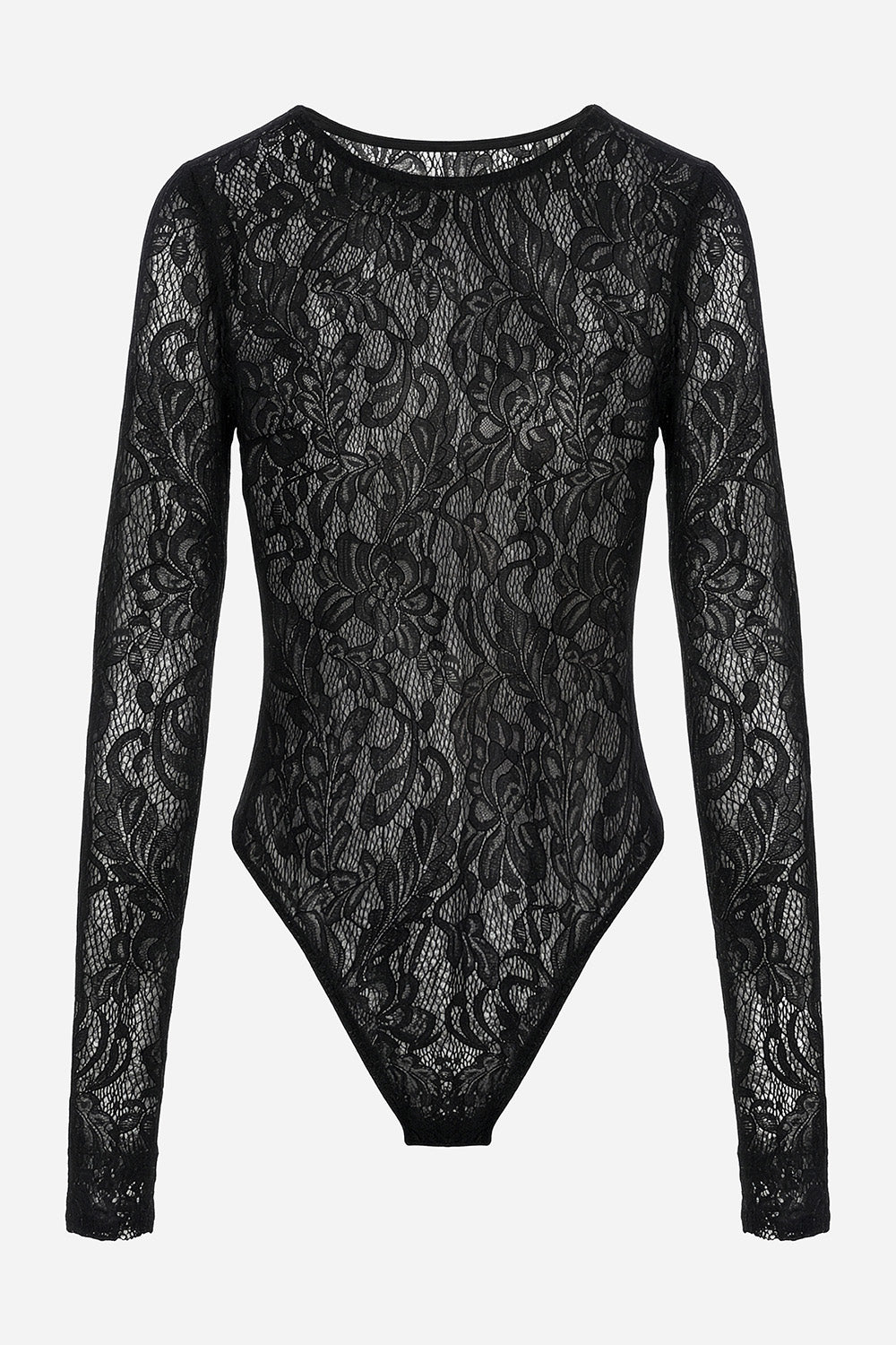 Top negru cu body din dantela Osaka
