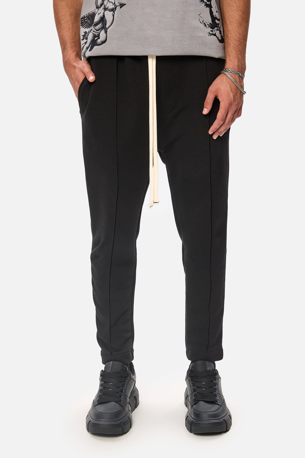 Pantaloni de trening din bumbac negri Thom 