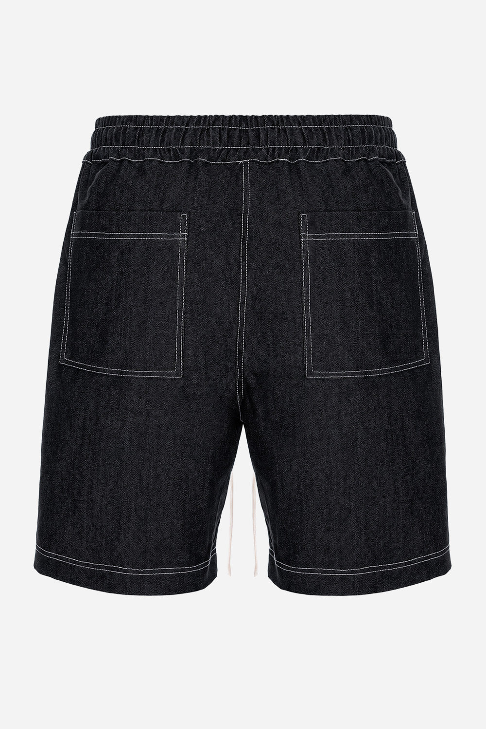 Six Black denim short pants
