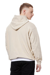 Flat white embroidered Hoodie