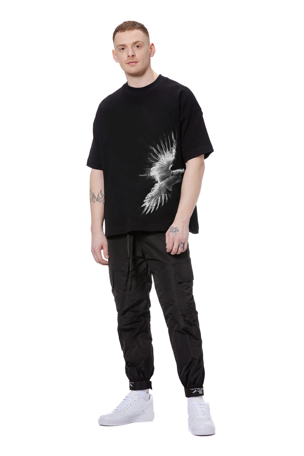 Tricou barbati negru printat Phoenix