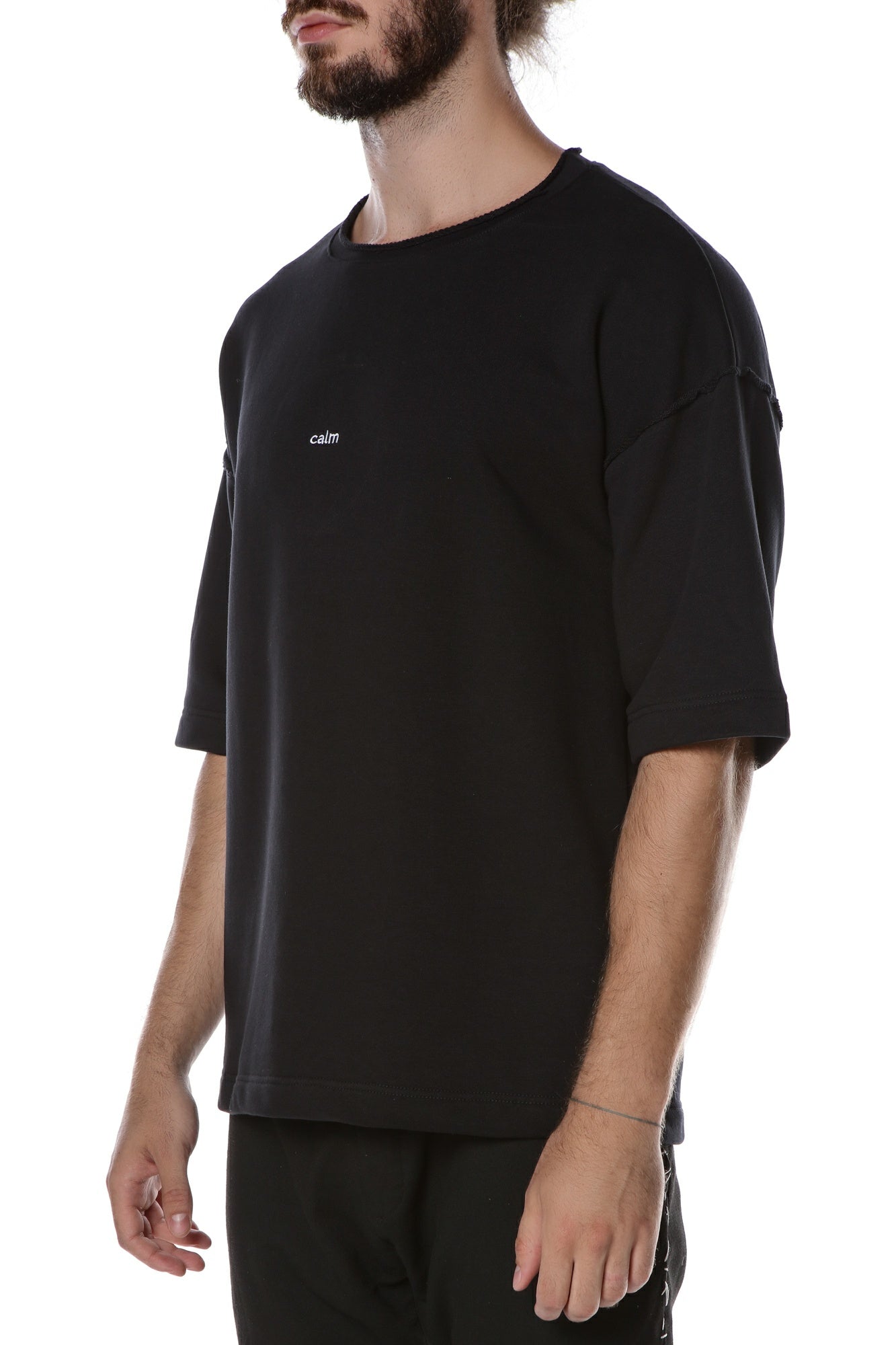 CALM embroidered BLACK T-shirt