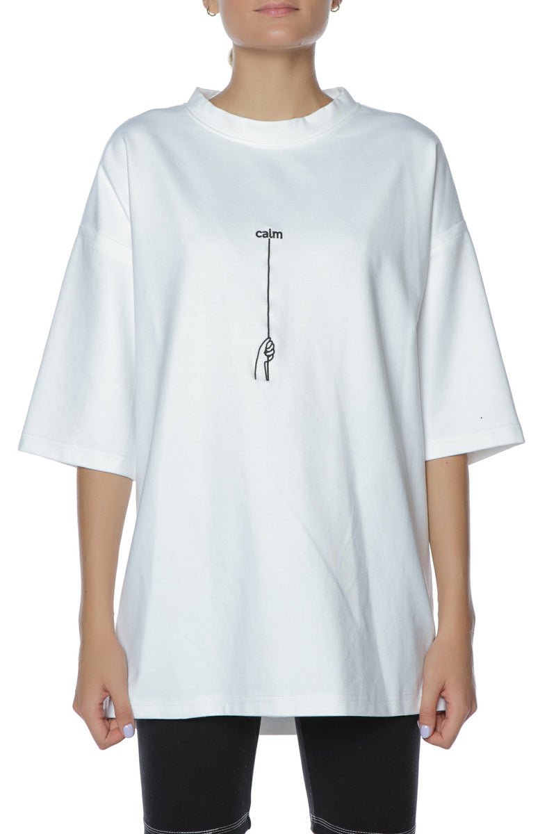 ROAD embroidered W T-shirt